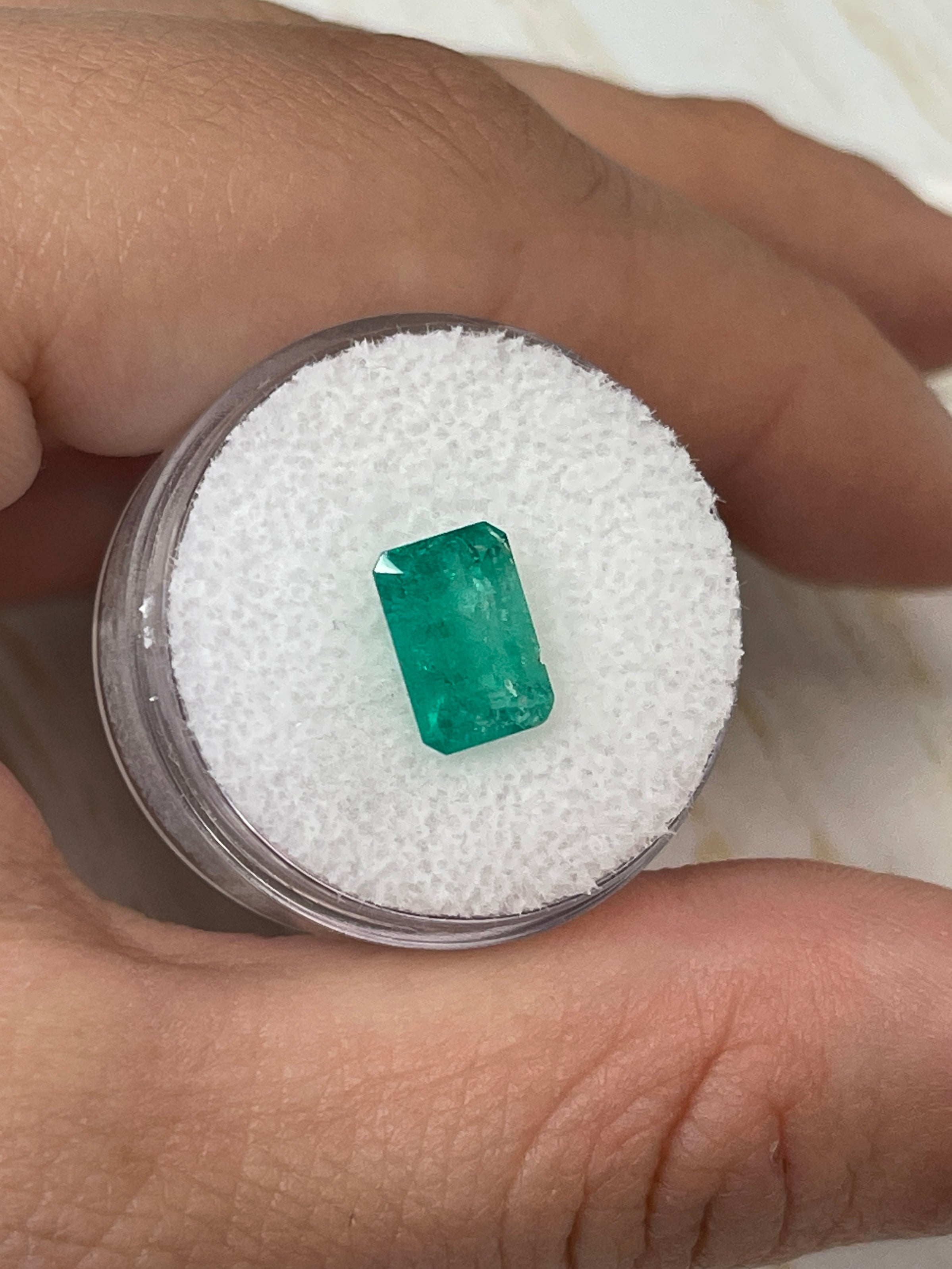 2.09 Carat 10x7 Imperfectly Perfect Natural Loose Colombian Emerald-Elongated Emerald Cut - JR Colombian Emeralds