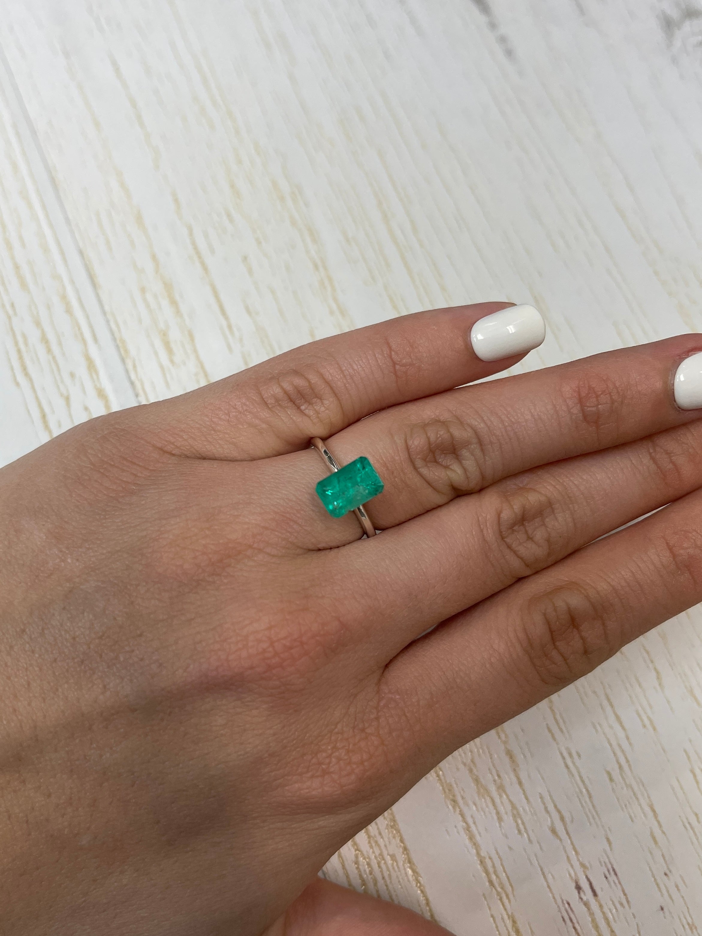 2.09 Carat 10x7 Imperfectly Perfect Natural Loose Colombian Emerald-Elongated Emerald Cut - JR Colombian Emeralds