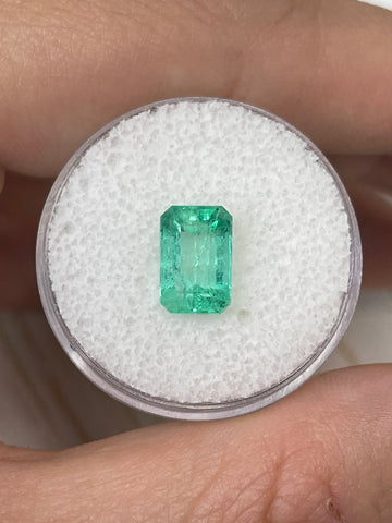 Emerald Cut 2.39 Carat Colombian Emerald in Vibrant Spring Green