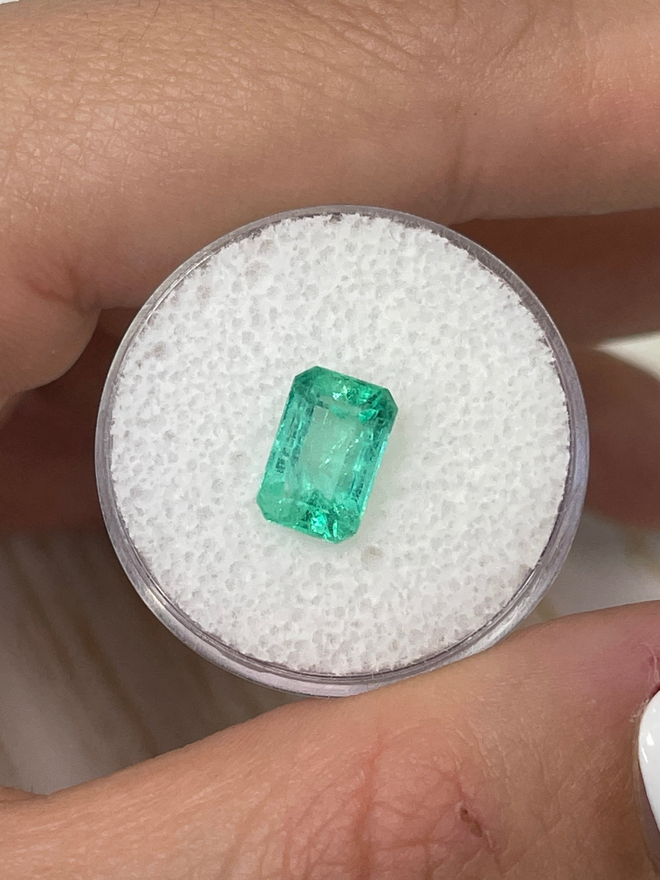 2.39 Carat Emerald Cut Colombian Emerald - Stunning Spring Green