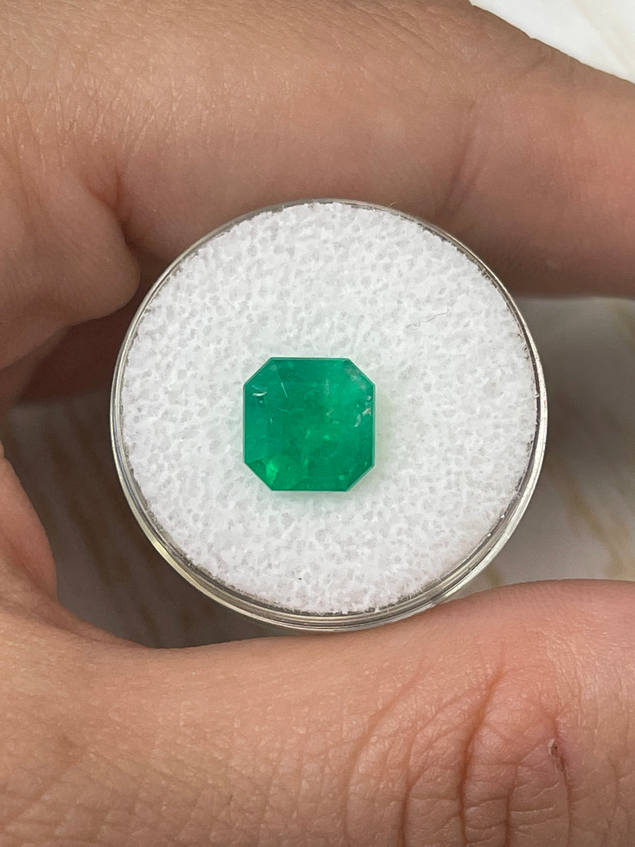 Asscher Cut Colombian Emerald - 2.82 Carat Vibrant Loose Gem