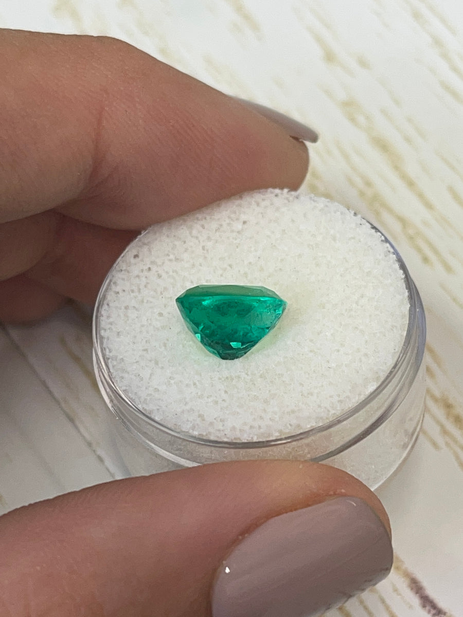 Rare Muzo Green Colombian Emerald - 2.66 Carat - Distinctive Cushion Shape