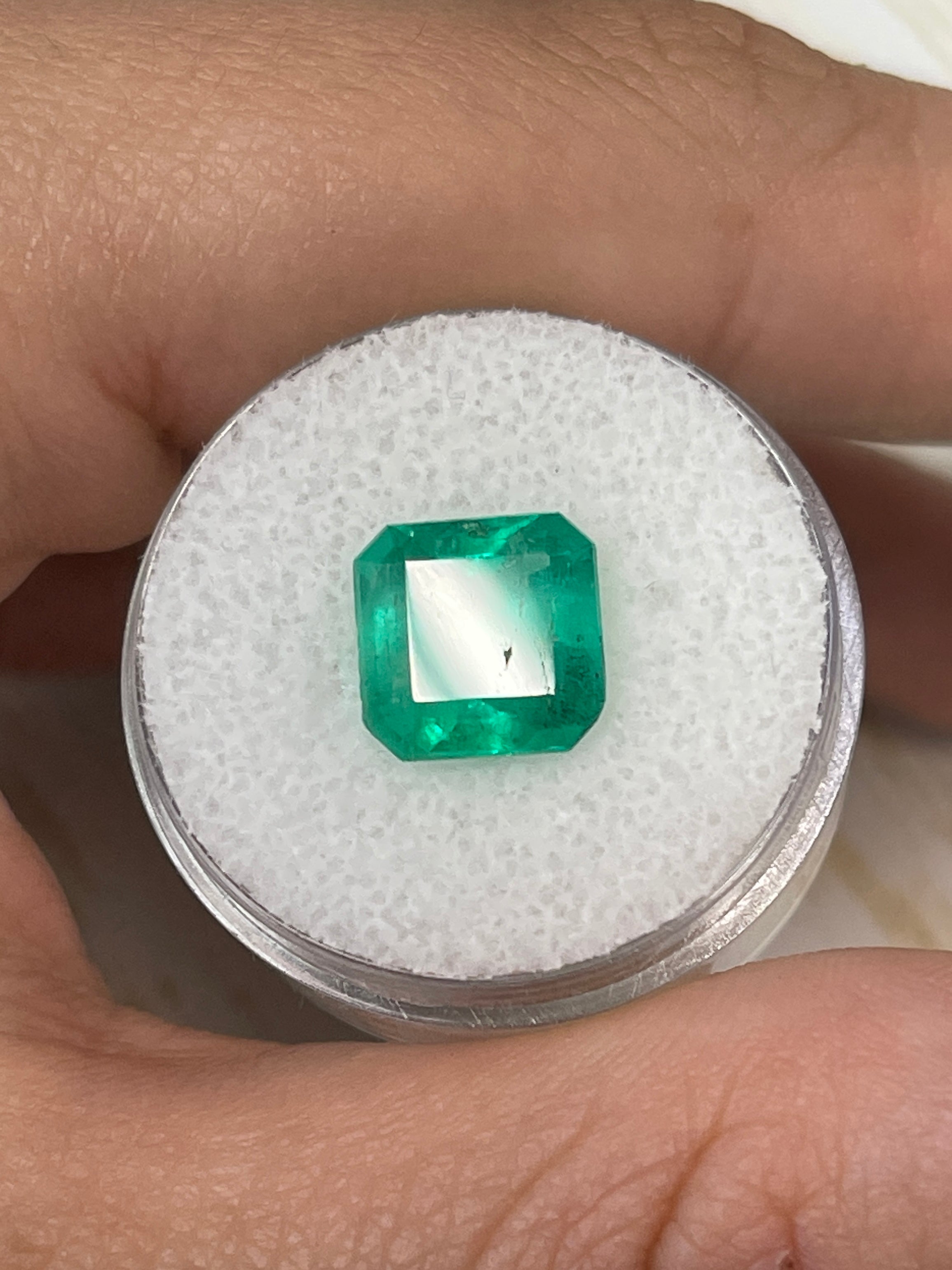 Natural Loose Colombian Emerald - 3.64 Carat Yellowish Hue