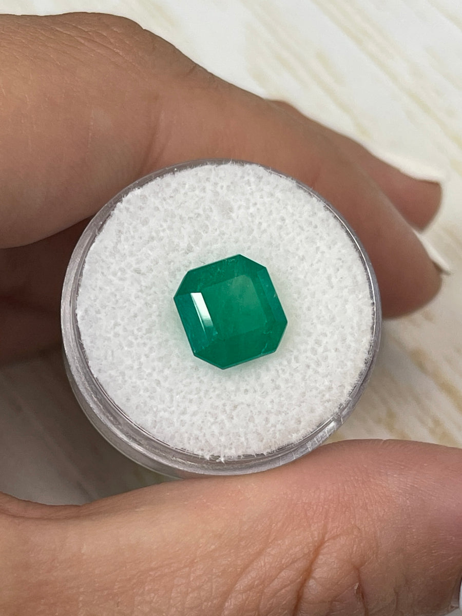 Captivating 3.74 Carat Colombian Emerald - Asscher Shape