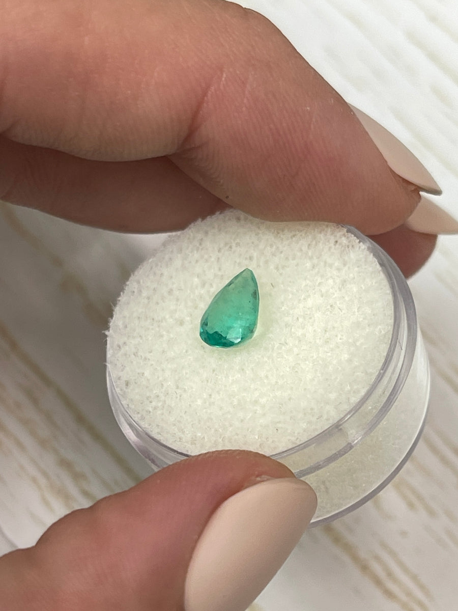 Stunning Loose Colombian Emerald-Pear Shape-1.11 Carats