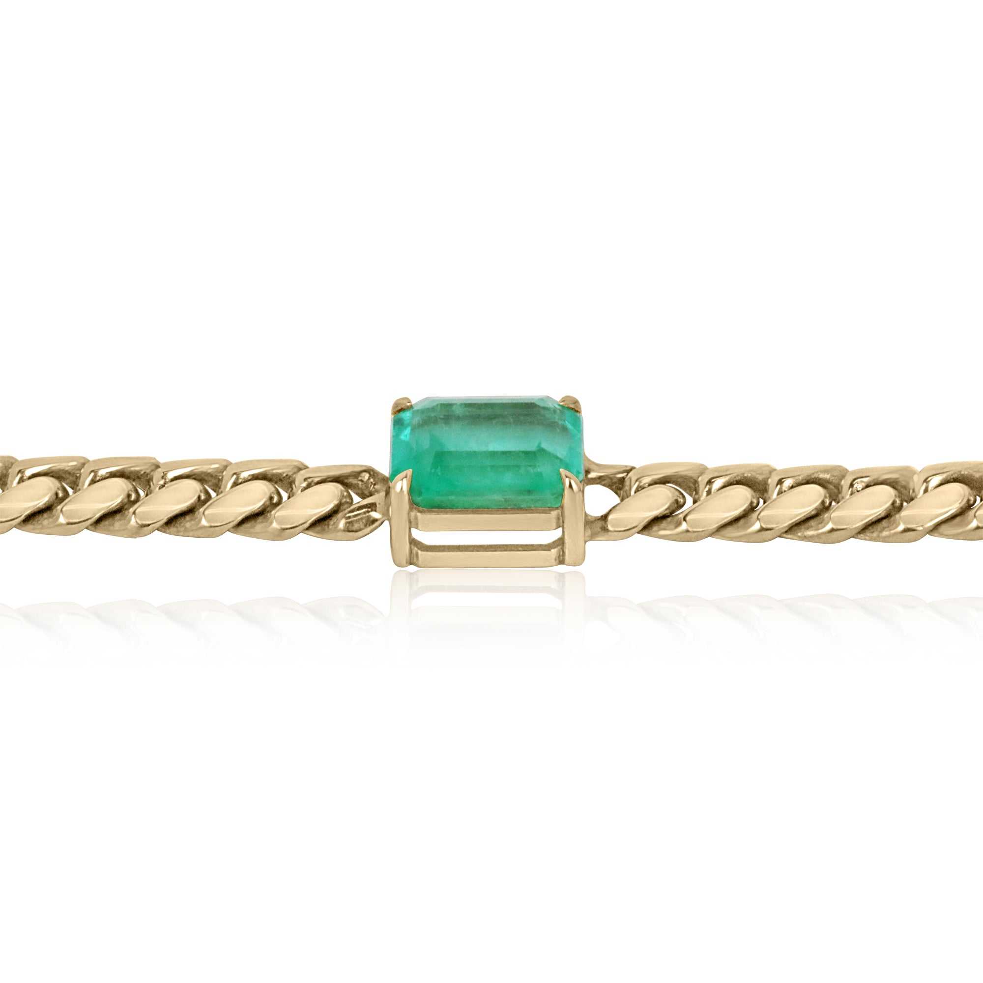 10 Carat Jumbo East To West Colombian Emerald Cuban Link Choker 14K - JR Colombian Emeralds