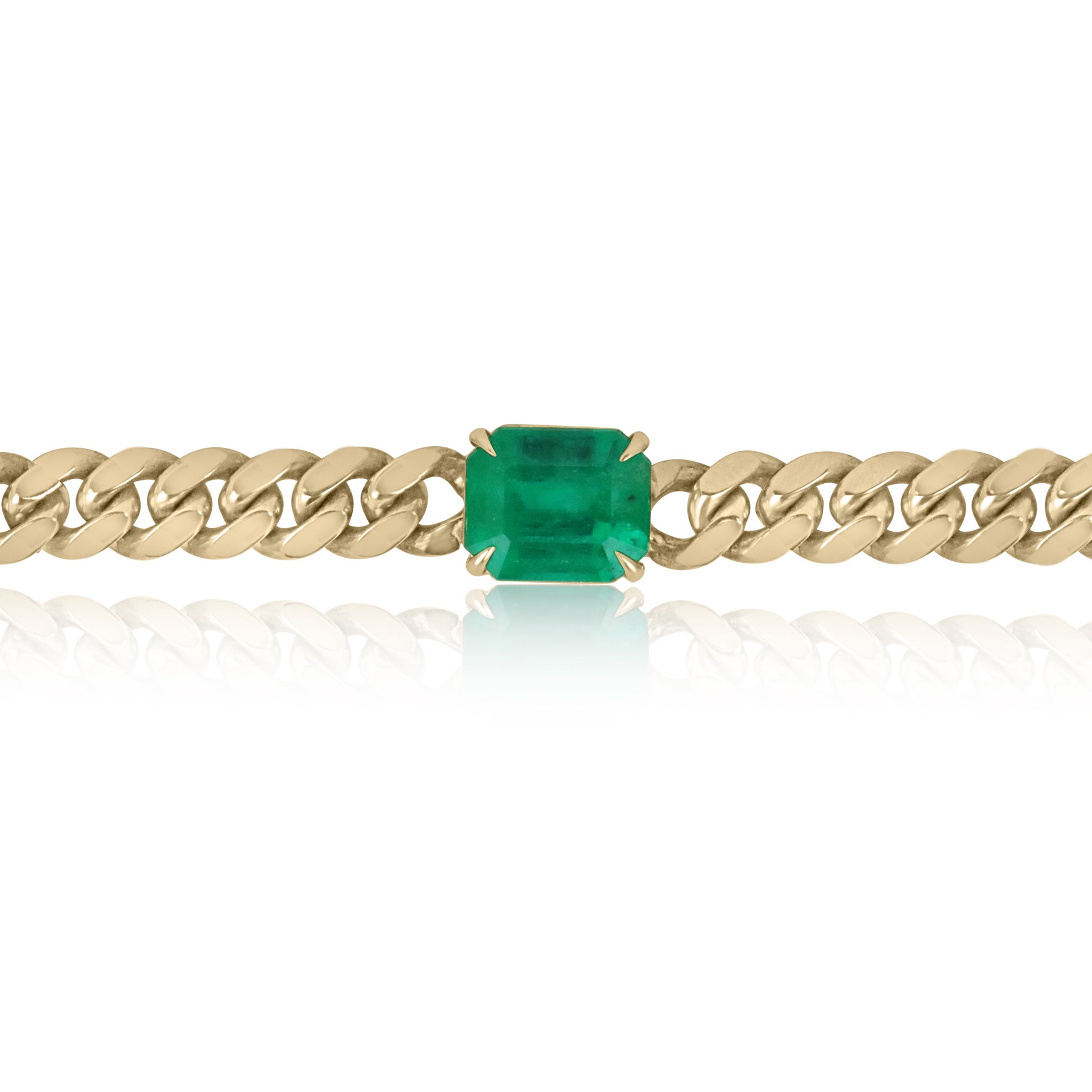 10.17ct 14K East to West Jumbo Emerald Cut Solid Gold Choker Necklace - JR Colombian Emeralds