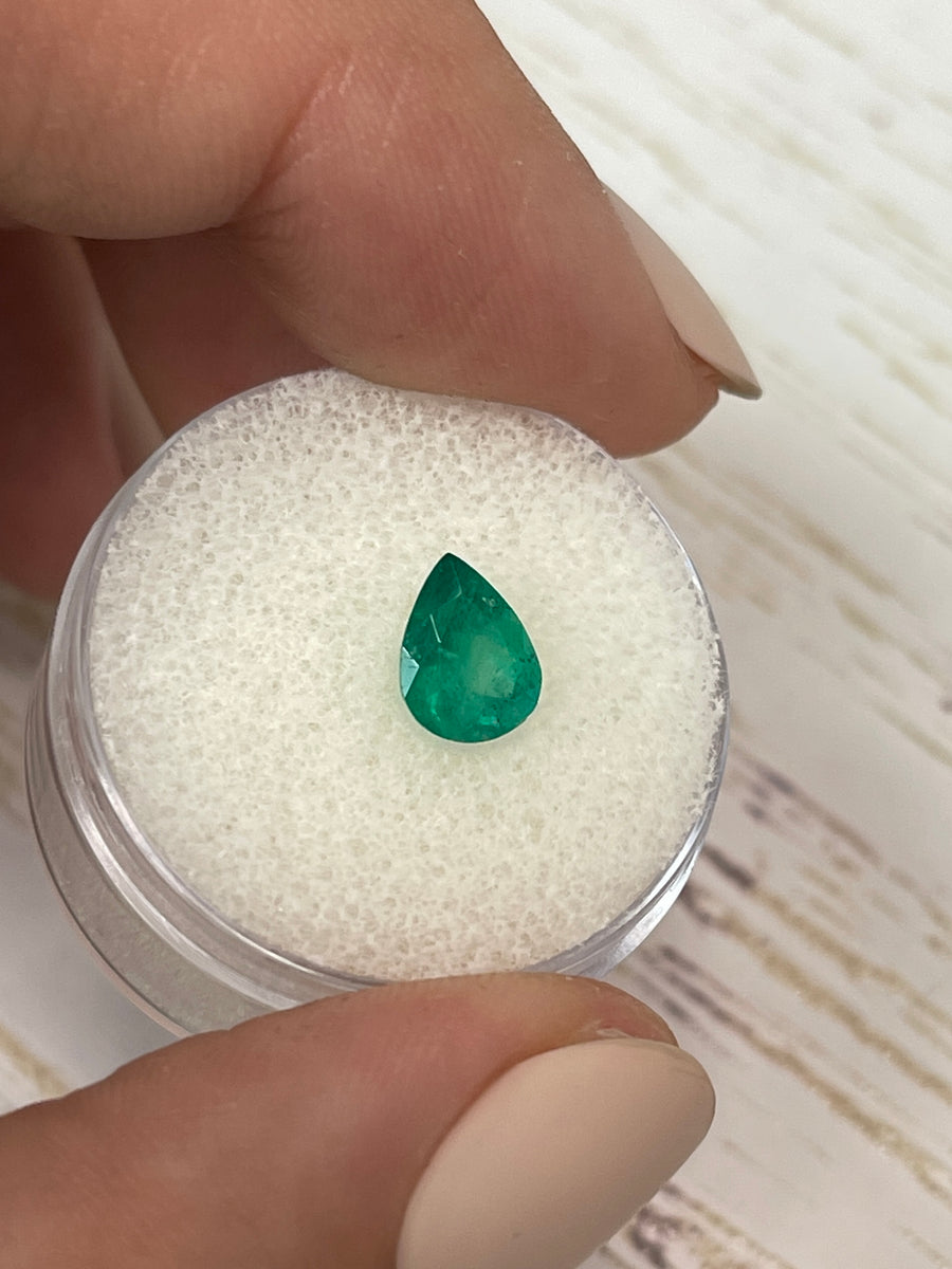 1.14 Carat Pear-Cut Colombian Emerald - Vivid Green - Unmounted Gem
