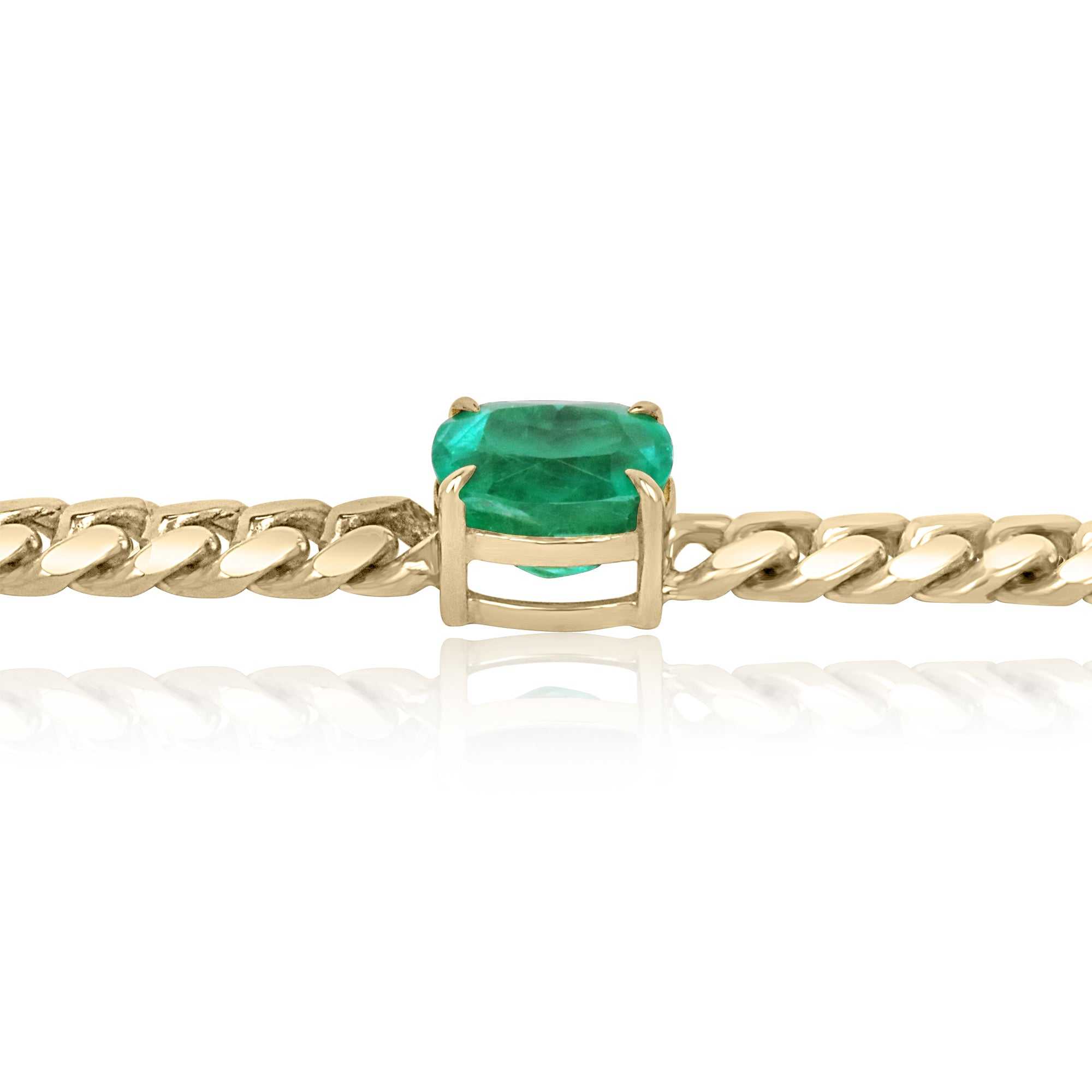 10.85ct AAA+ Emerald Cushion Cut 18K Gold Choker Necklace