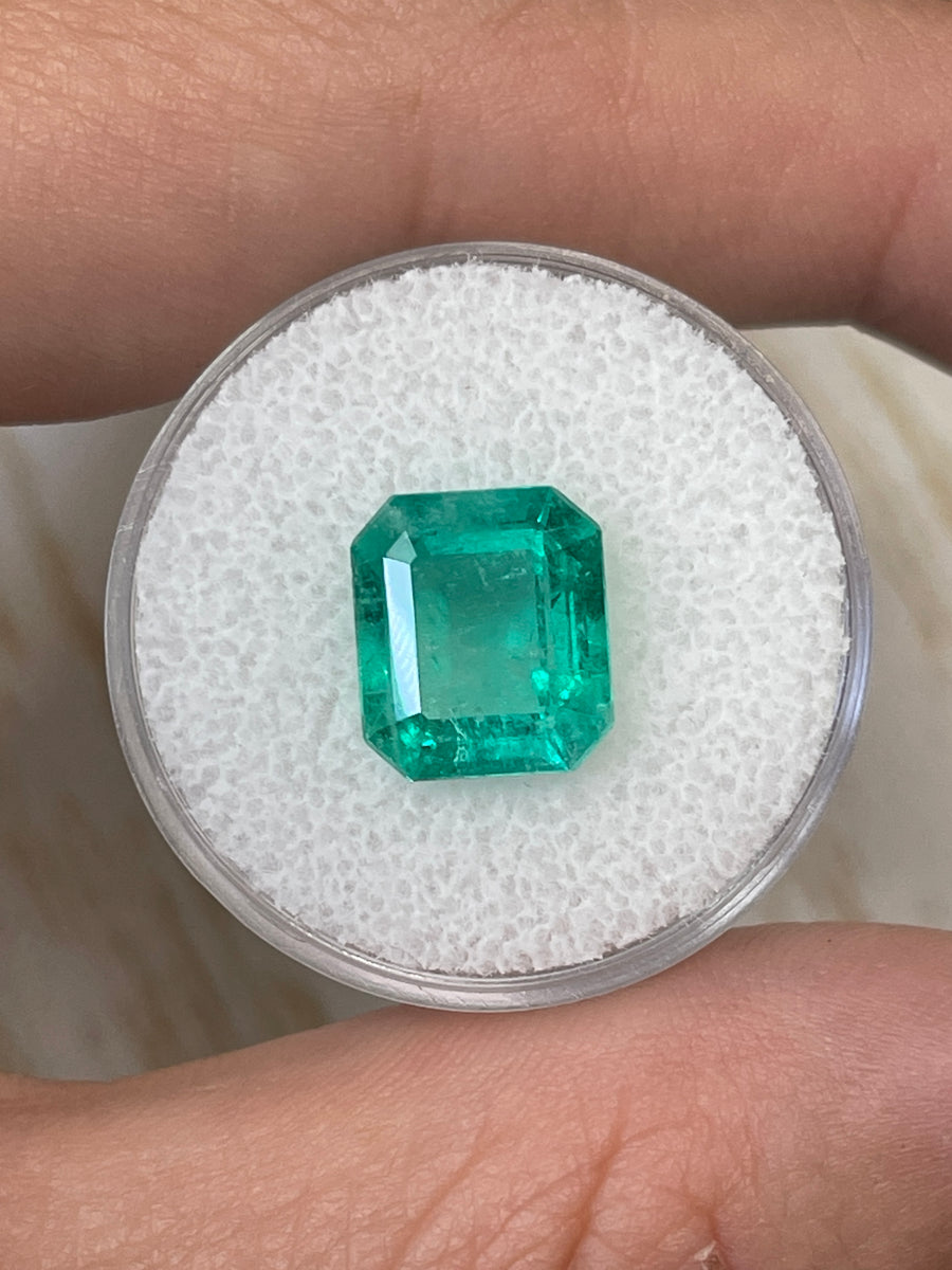 Colombian Emerald Gem - Classic Emerald Cut, 4.17 Carat Bluish Green