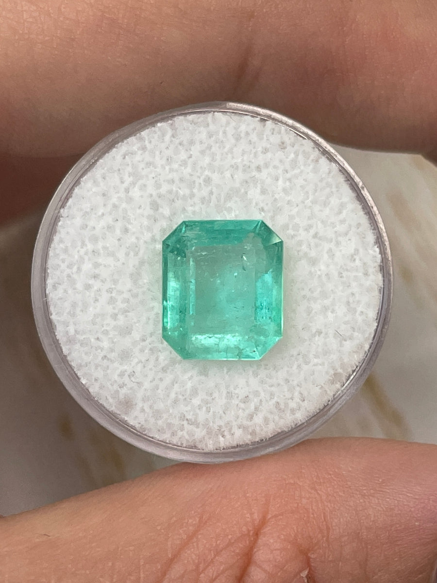 Large 4.43 Carat Colombian Emerald with an 11x10mm Natural Spread - Emerald Cut