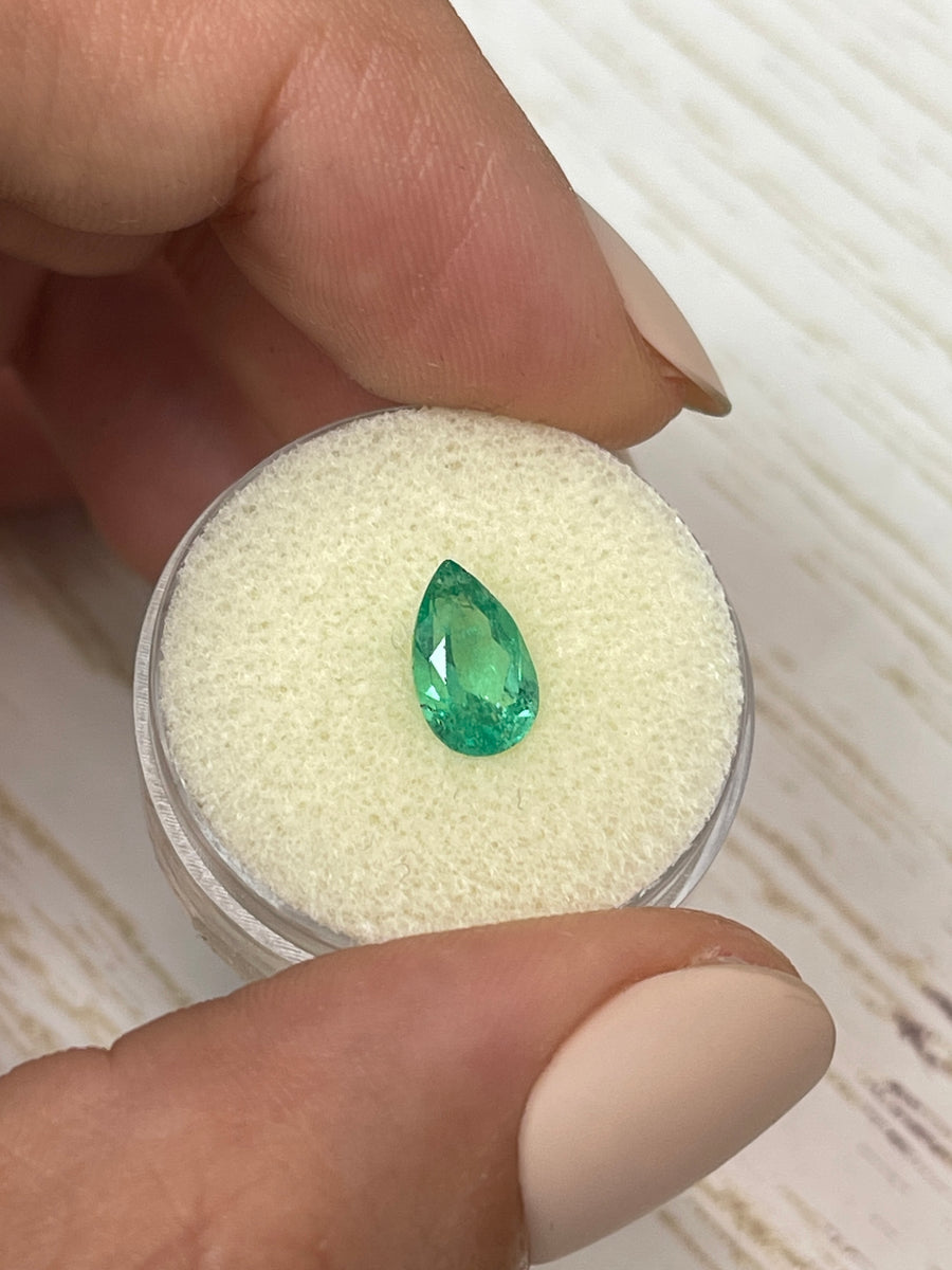 1.19 Carat Colombian Emerald - Stunning Pear Cut Green Gem