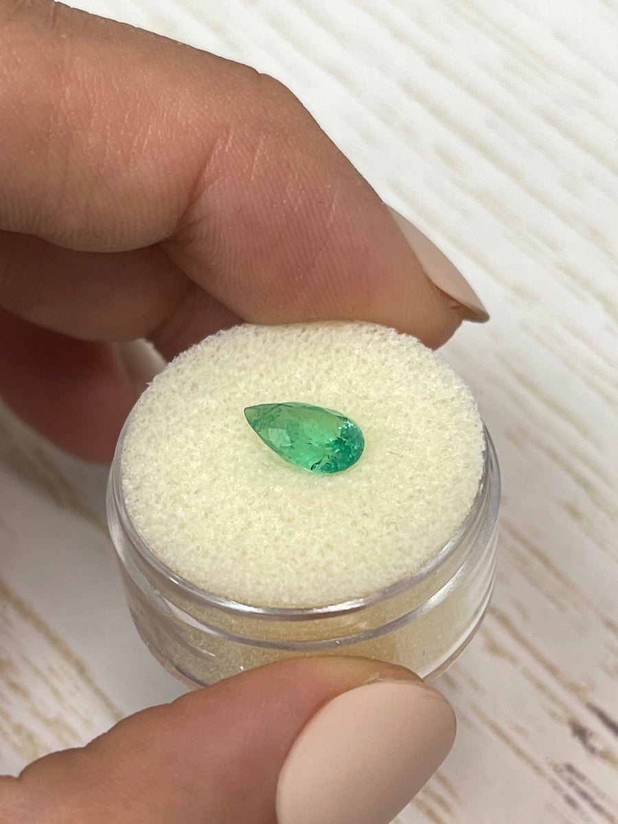 Natural Pear Cut Emerald - 1.19 Carat Colombian Green Gem