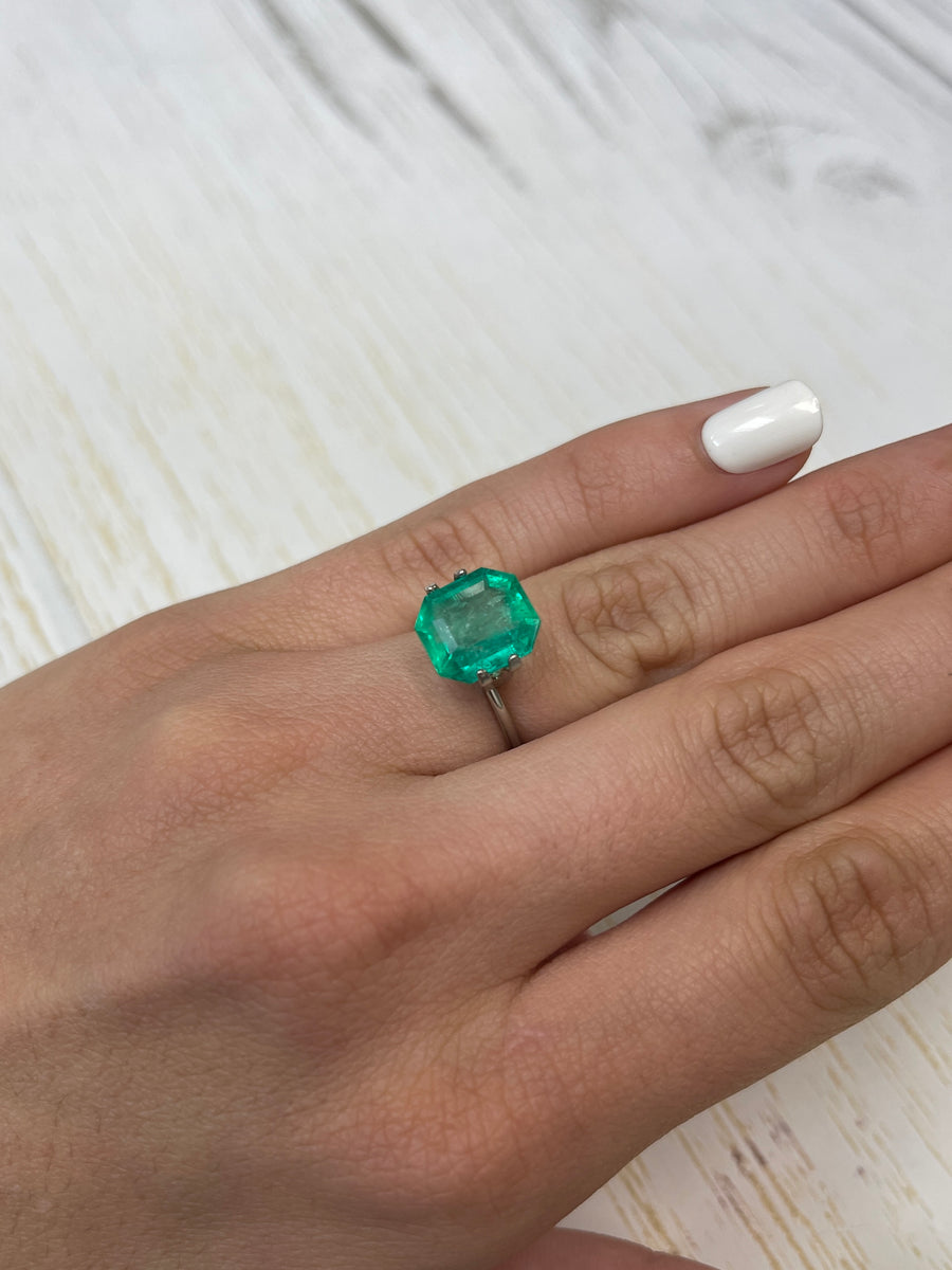 11x10 Spready Natural Emerald - 4.56 Carat Loose Gemstone