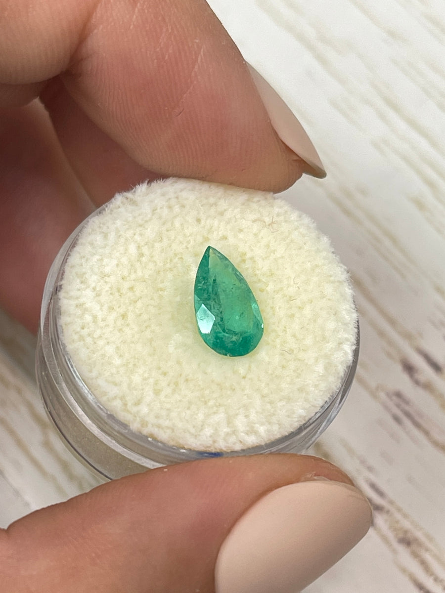 Natural Loose Colombian Emerald - Pear Cut - 1.27 Carats - Soft Green Hue