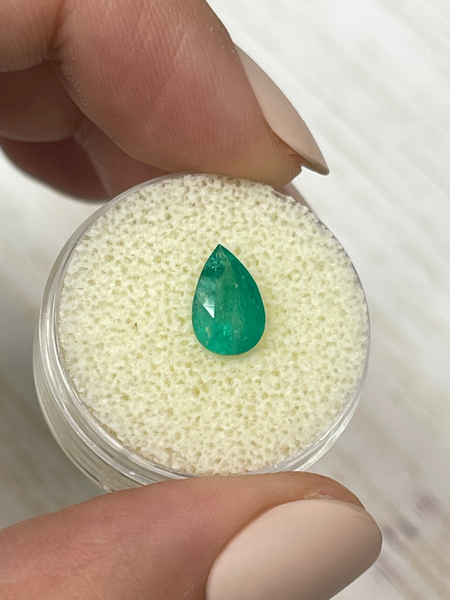 Loose Colombian Emerald - 1.32 Carats - Imperfections - Pear Shape