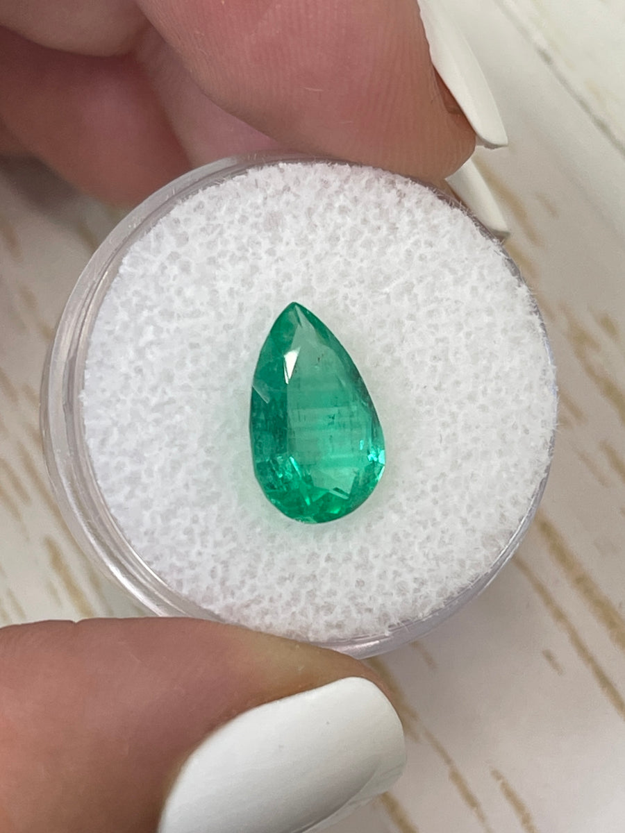 Pear Cut Colombian Emerald - 2.52 Carats of Lively Green Natural Beauty