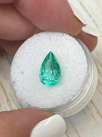 2.94 Carat VS Clarity Green Natural Loose Colombian Emerald-Pear Cut
