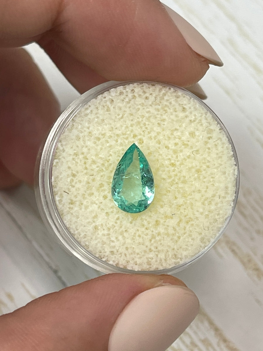 Pear-Shaped Colombian Emerald - 1.37 Carat, Clear and Unmounted