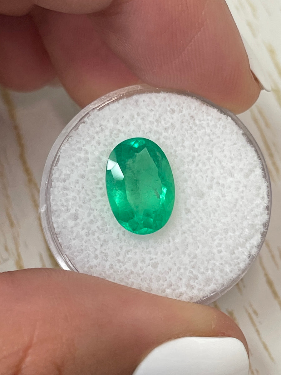 Natural Loose Colombian Emerald - Oval Cut - 3.32 Carat - Lively Green