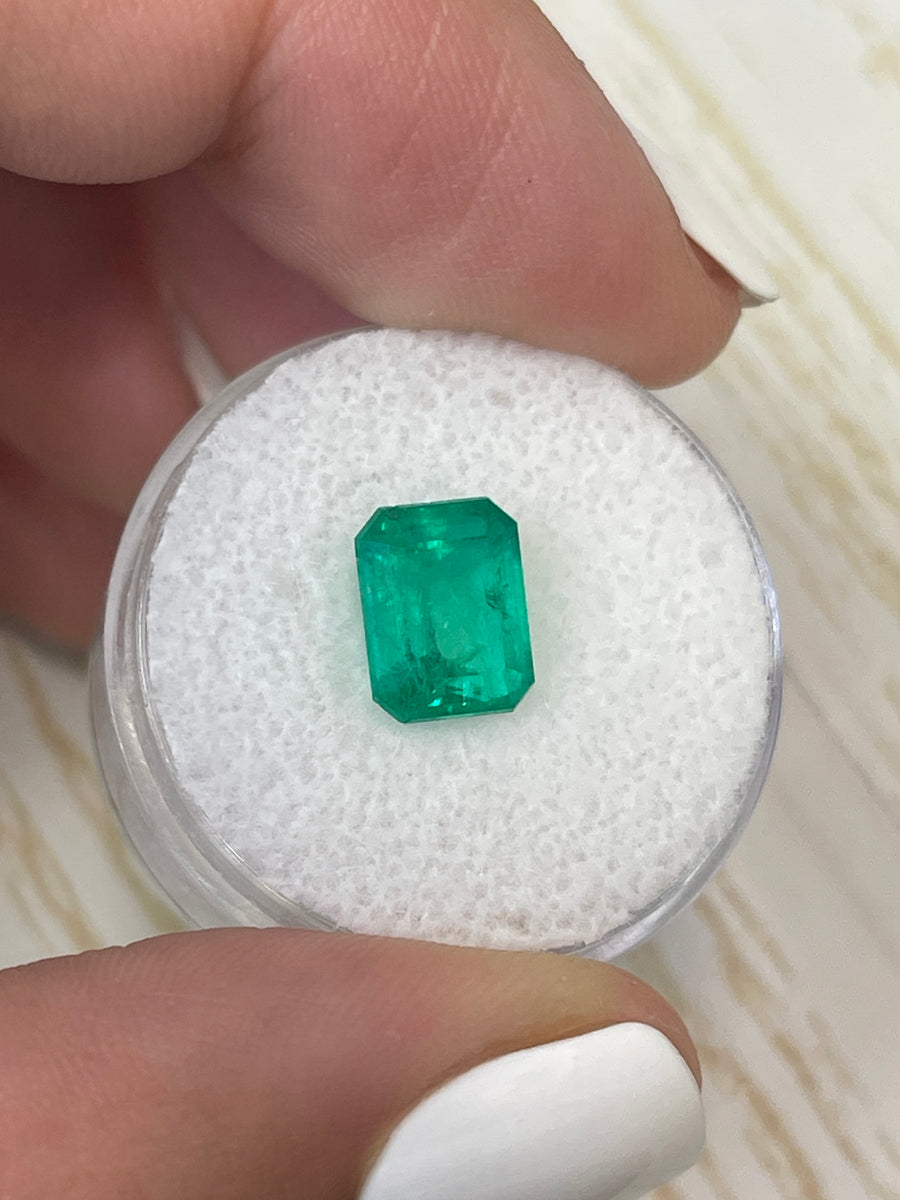 2.79 Carat 9x7 Medium Bluish Green Natural Loose Colombian Emerald- Emerald Cut