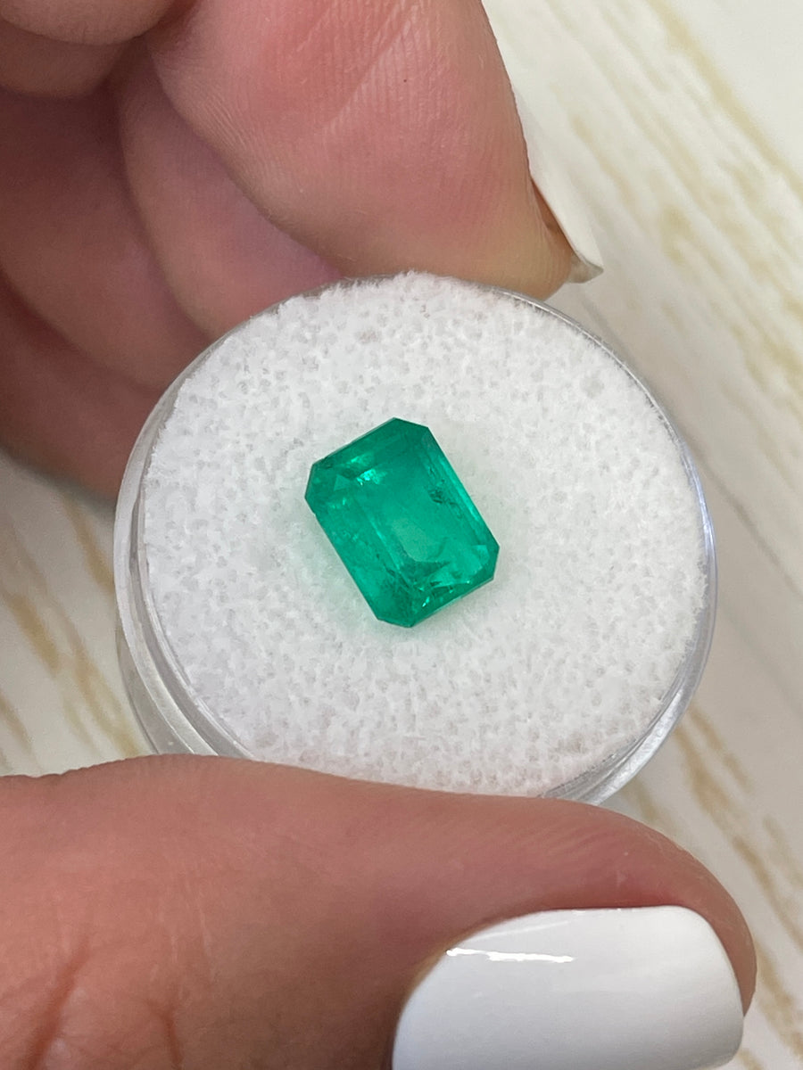 2.79 Carat 9x7 Medium Bluish Green Natural Loose Colombian Emerald- Emerald Cut