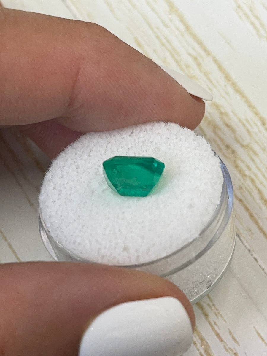 2.79 Carat 9x7 Medium Bluish Green Natural Loose Colombian Emerald- Emerald Cut