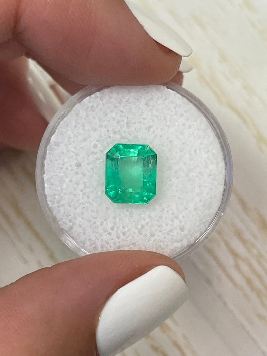 Emerald Cut 2.91 Carat Colombian Yellow-Green Natural Loose Gemstone