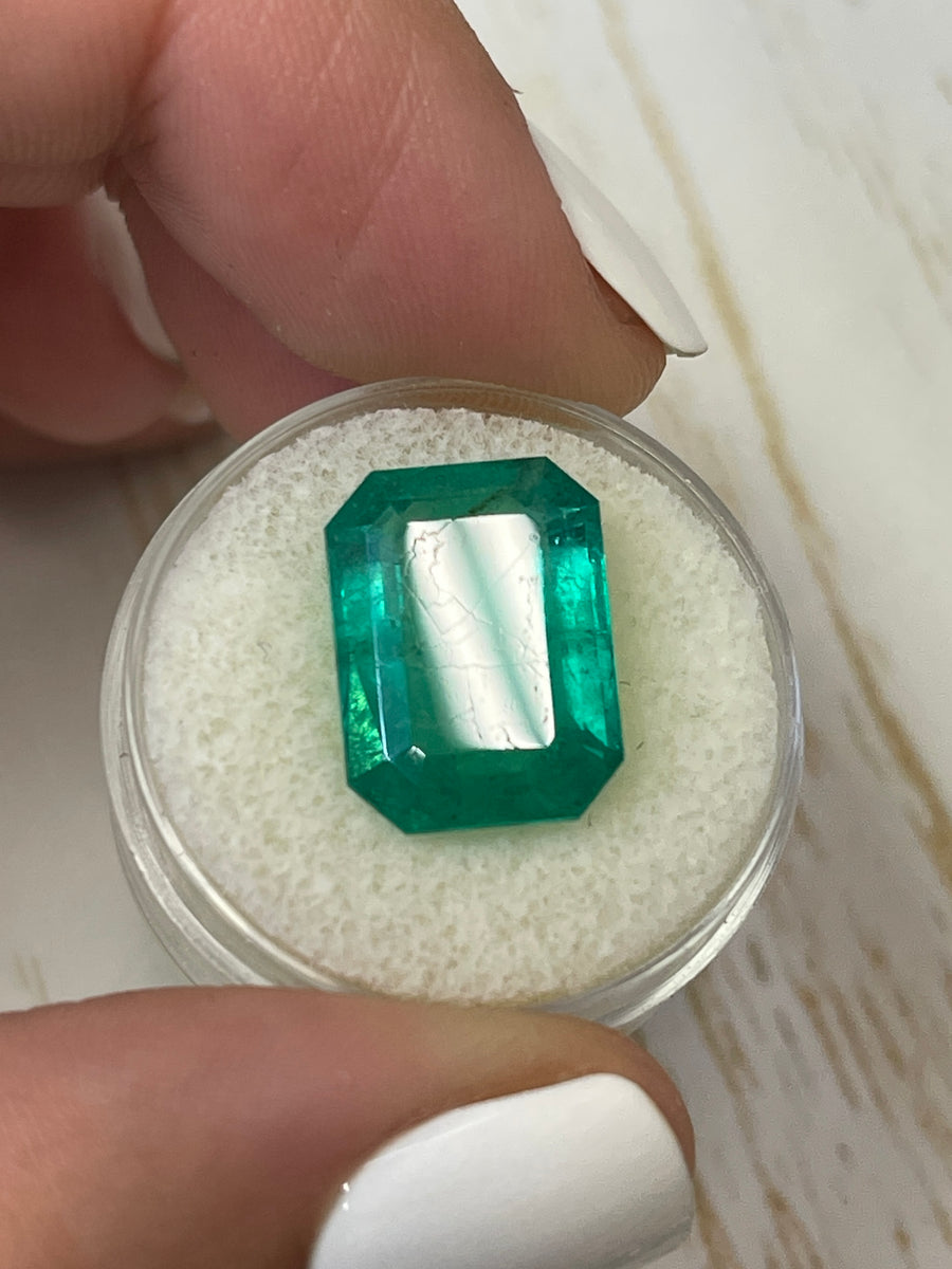 Captivating 9.52 Carat Loose Colombian Emerald in a Striking Emerald Cut