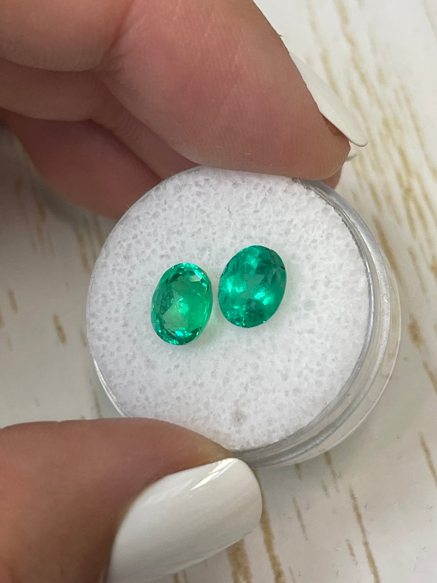 2.90 Carat Oval Cut Colombian Emeralds - Identical Loose Stones
