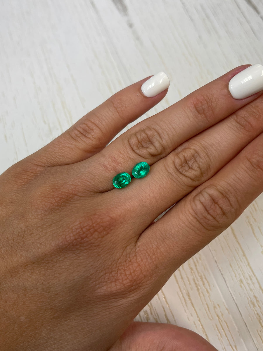 Identical Oval Colombian Emeralds - 2.90 Carat Total Weight