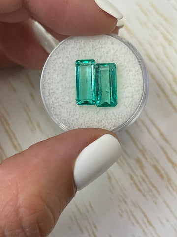 4.63tcw Colombian Emeralds in Emerald Cut