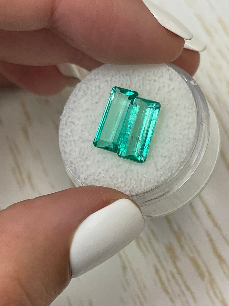 Two 12x6 Loose Colombian Emeralds - 4.63tcw