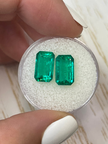 GIA-Certified 5.63 Total Carat Weight Colombian Emeralds in Emerald Cut