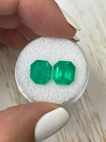 Asscher-Cut Colombian Emeralds - 5.87 Total Carat Weight (tcw)