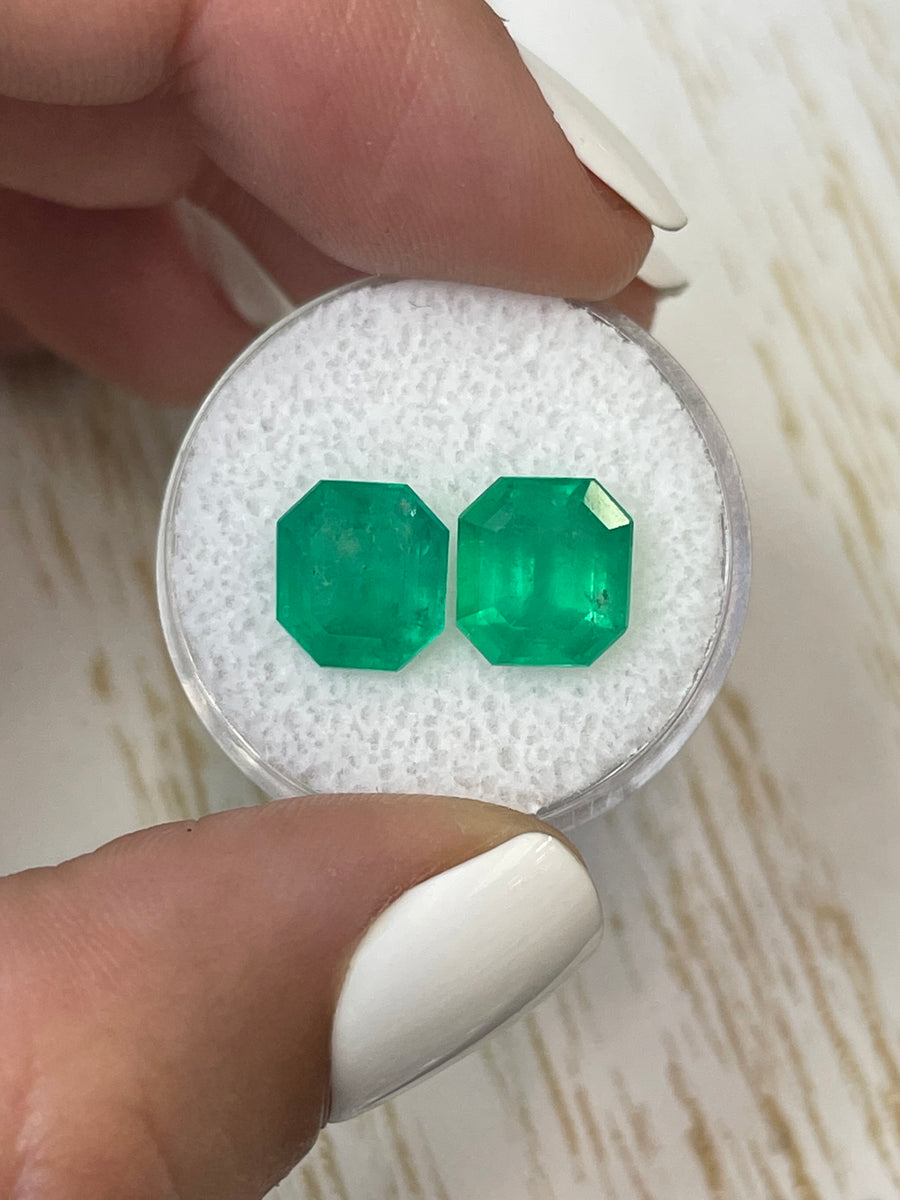 Colombian Emeralds Asscher Cut - 5.87 Carats in Total Weight