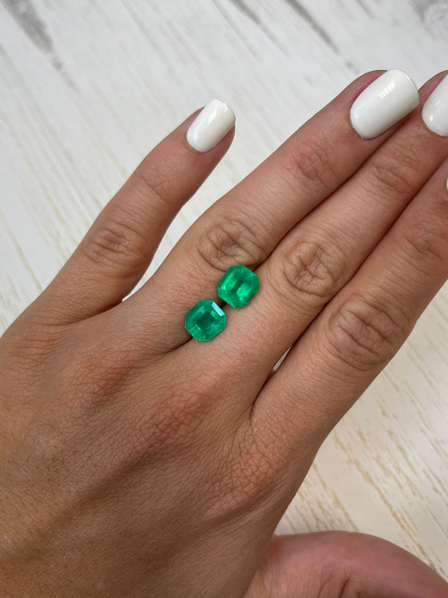 Asscher-Cut Colombian Emeralds - 5.87 tcw Loose Gemstones