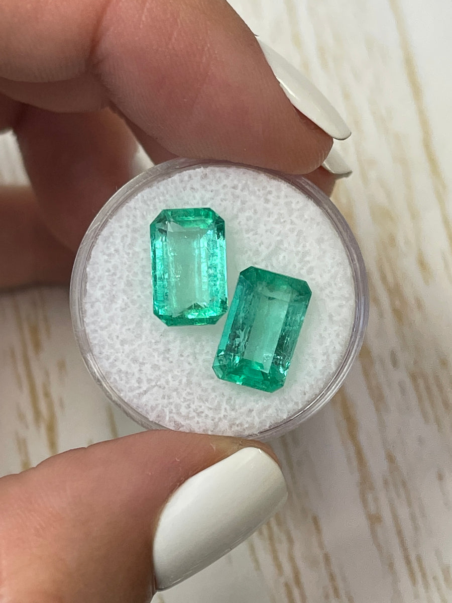7.56 Total Carat Weight Colombian Emeralds - Loose Emerald Cut Gems