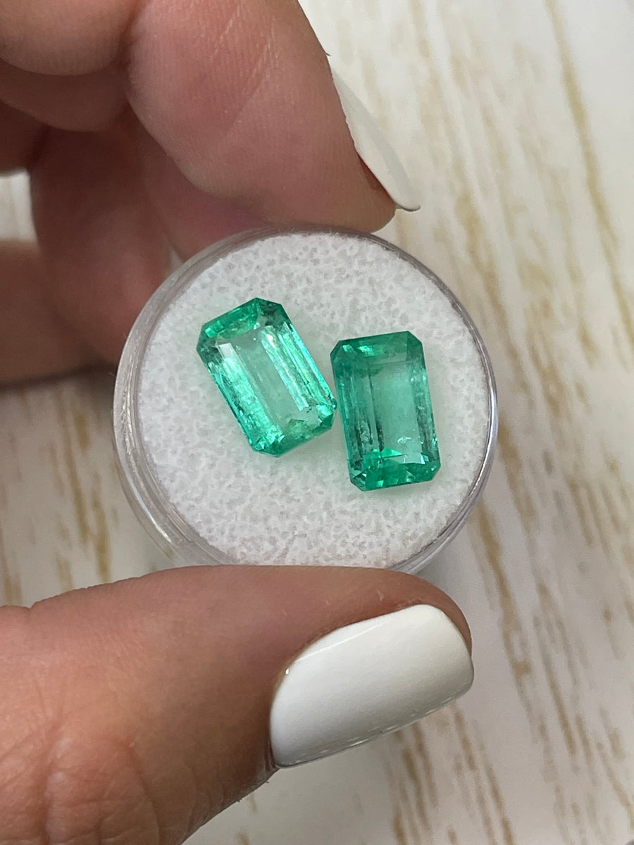 Elongated Colombian Emeralds - 7.56 Carat Total Weight