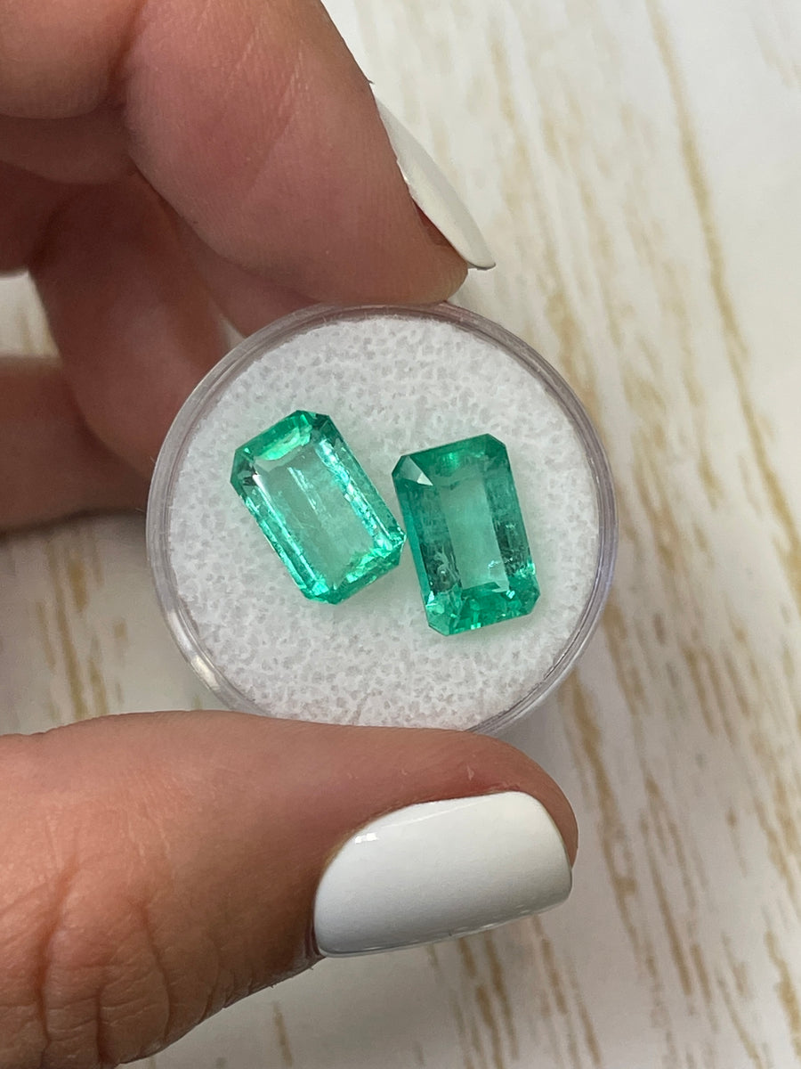 Unset Colombian Emeralds - Two 11x7 Gems, Totaling 7.56 Carats