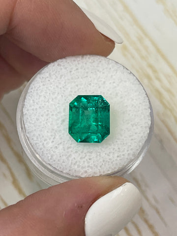 3.81 Carat 10x8.5 Muzo Green Natural Loose Colombian Emerald- Emerald Cut