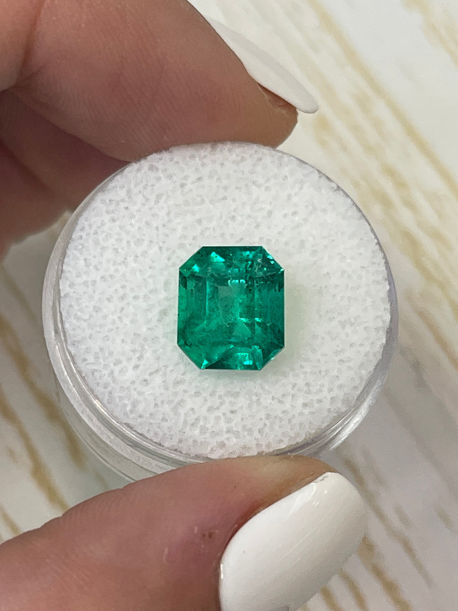 Emerald Cut 3.81 Carat Colombian Muzo Green Natural Loose Emerald