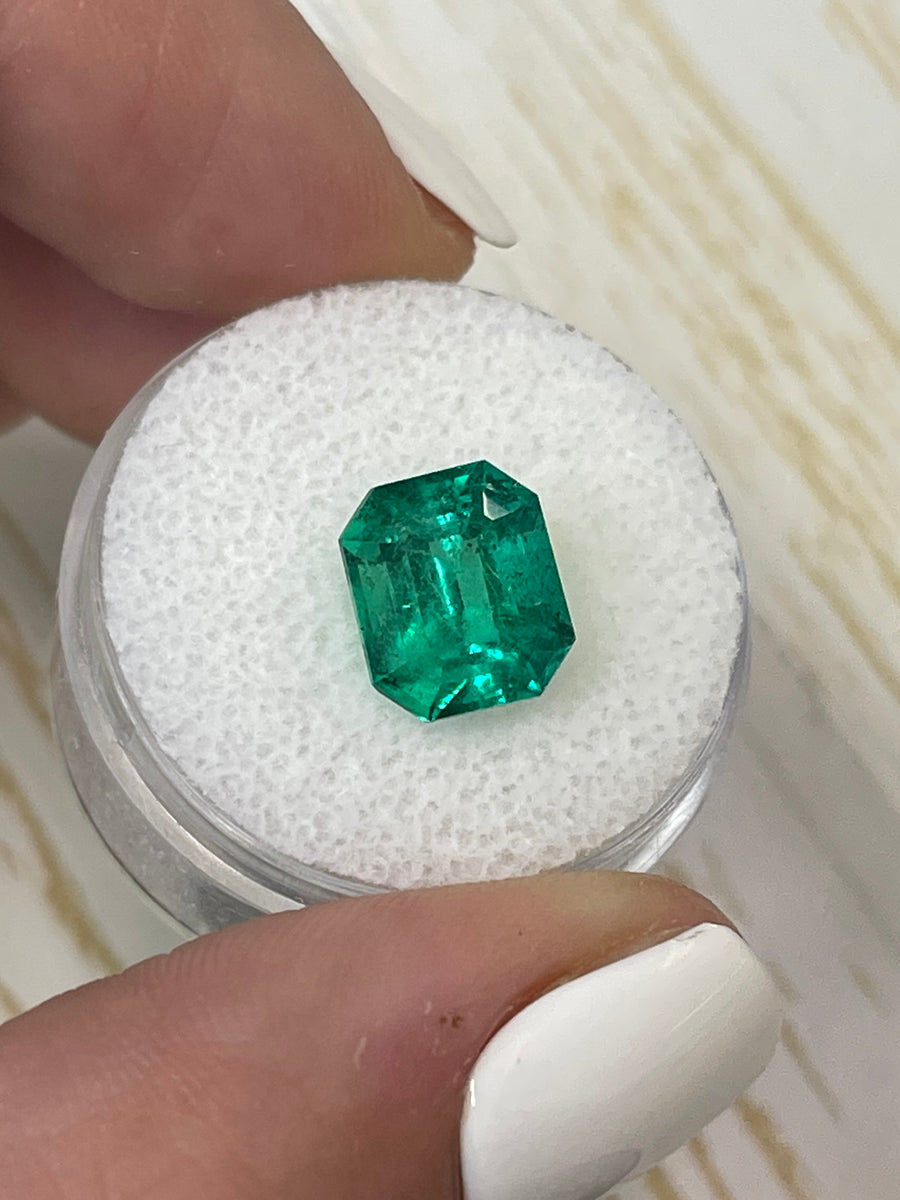 10x8.5 Muzo Green Colombian Emerald - 3.81 Carat, Emerald Cut