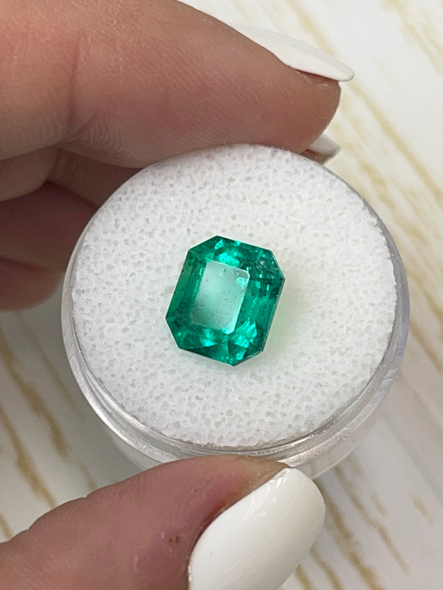 3.81 Carat Loose Colombian Emerald - Vibrant Muzo Green, Emerald Cut