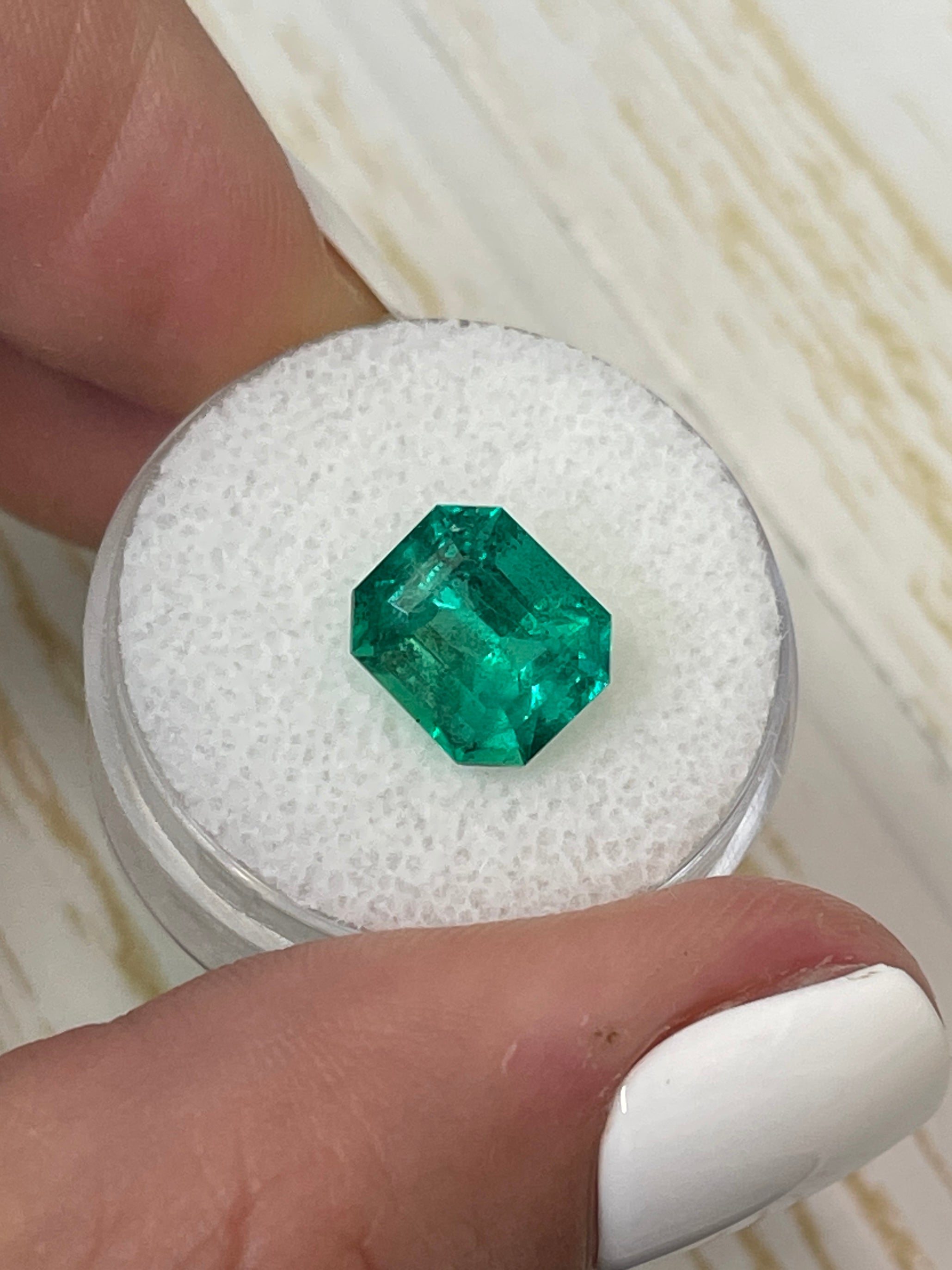 Large 3.81 Carat Colombian Emerald - Brilliant Emerald Cut Gem"