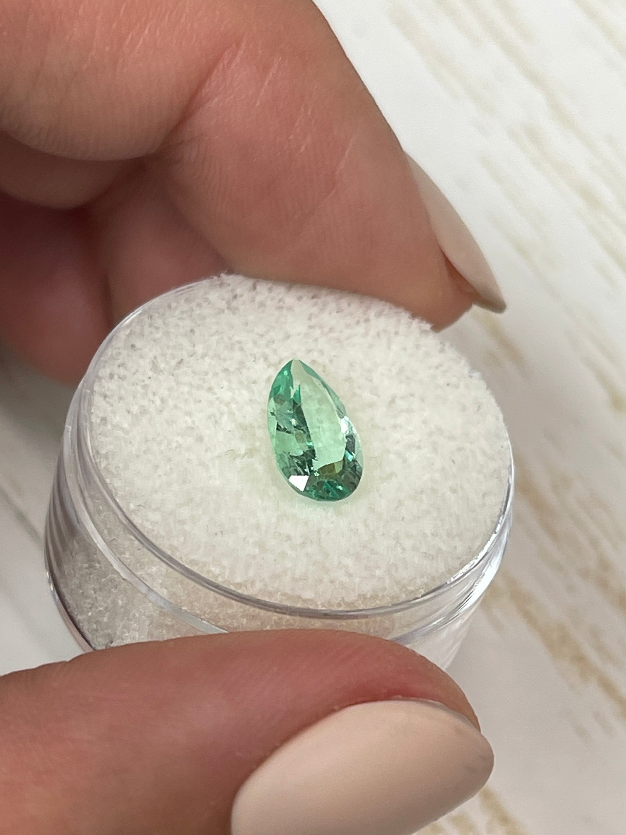 Luminous 50 Carat Colombian Emerald - A Stunning Pear-Shaped Gem