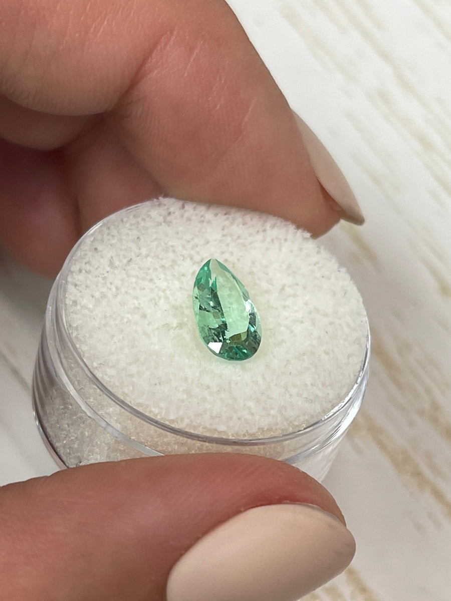 Luminous 50 Carat Colombian Emerald - A Stunning Pear-Shaped Gem