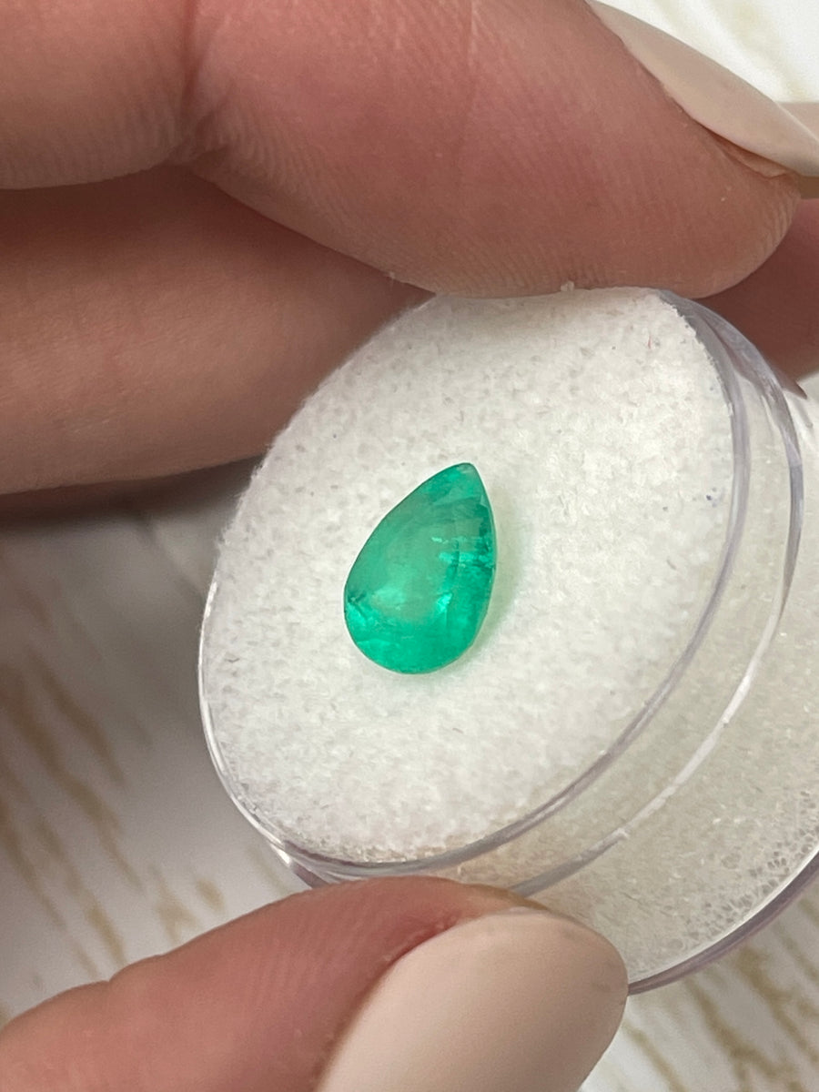 Medium Green Colombian Emerald - Pear Cut - 1.58 Carat Loose Gem