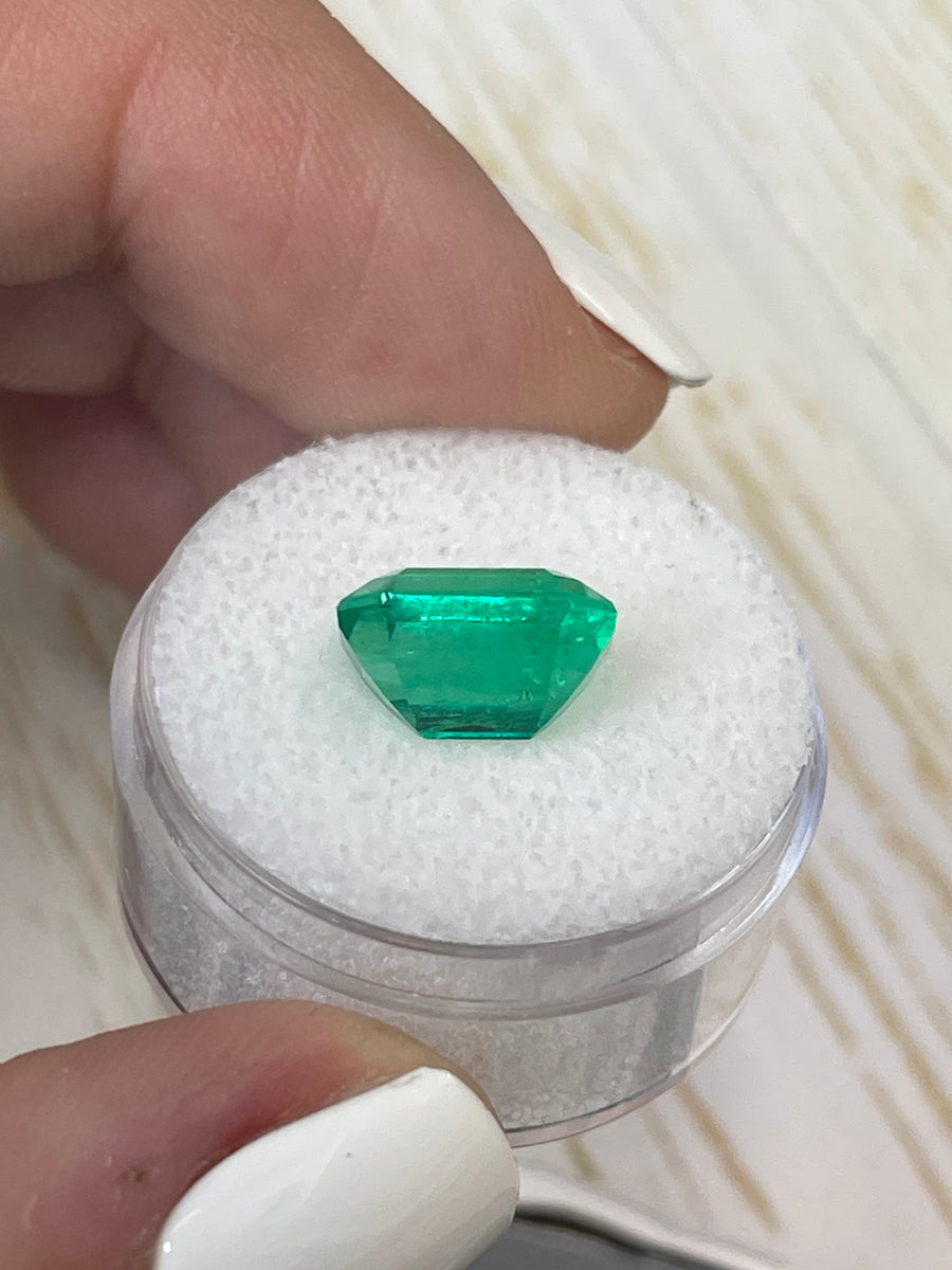 Emerald Cut Loose Colombian Emerald - 4.46 Carat Vivid Green