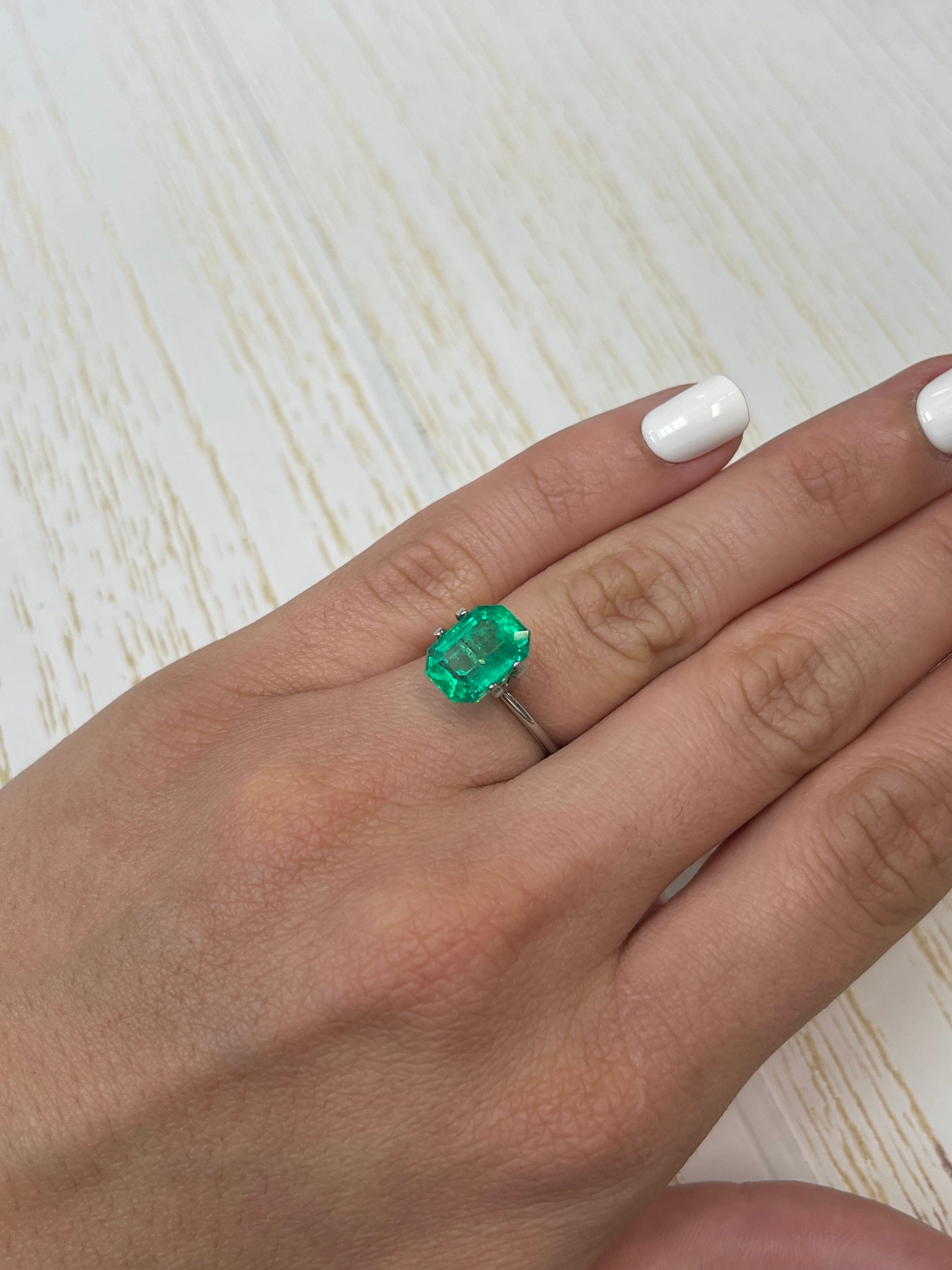 4.50 Carat GIA CERTIFIED 11x8 Vivid Muzo Green Natural Loose Colombian Emerald-Emerald Cut - JR Colombian Emeralds